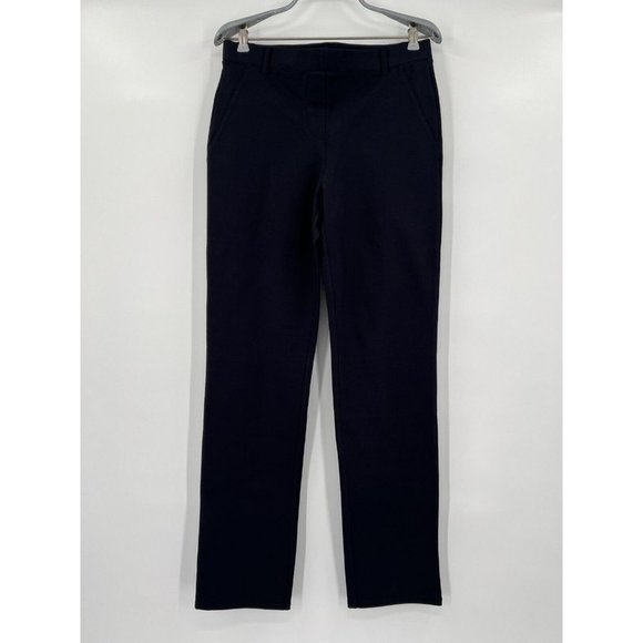 Quince Women's Black Ultra-Stretch Ponte Pants Straight Leg M Petite 28" NWT - Picture 2 of 4